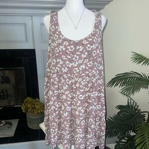 Cotton Bleu Floral Sleeveless Tunic Top